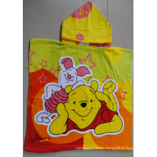 (BC-PB1013) Poncho de playa para niños con estampado de algodón 100% colorido